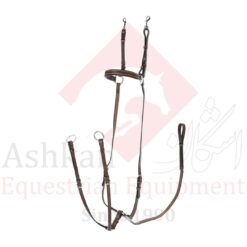 سینه بند سه طرفه کشی چرم قهوه ایی horze